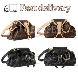 2025 Designer Bag ODTSSEE Shoulder Bag Luxury Bag Classic old flowers bags designer women Brown Cowhide Crossbody bag Mini Bag Detachable shoulder strap Purses 10A