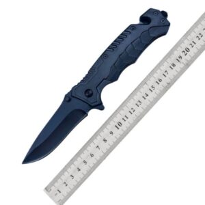 Folding Tactical Black Aluminum Handle Sharp Blade Pocket Knife , Good for Outdoor, Survival, Hunting and Camping