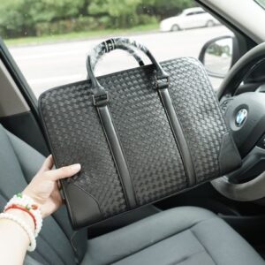 designer new woven briefcase men's high-quality genuine leather business laptop bag fashionable high-end backpack shoulder bag briefcases