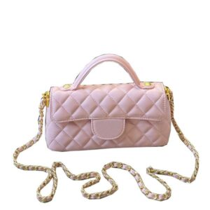 25P Vintage Women Designer Small Tote Flap Bag Gold Rivets Metal Sequined Decoration Hardware Quilted Leather Diamond Matelasse Chain Shoulder Handbag 19x10cm