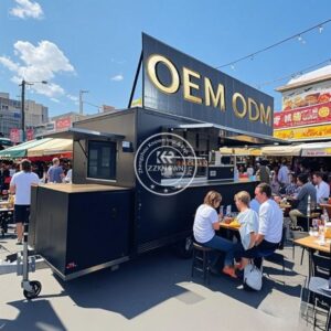 Europe Standard Food Truck Concession Trailers Outdoor Mobile Restaurant Food Truck Trailer with Full Kitchen Equipment