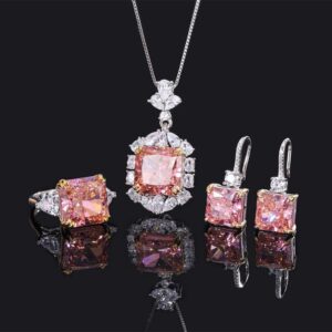 Luxurious S925 Silver Padparadschas – Dazzling 13x13mm Diamond Sets Ideal For Wedding Bliss