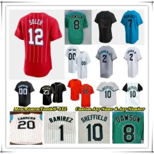 Baseball Jersey Gary Sheffield Jake Burger Jesus Sanchez Otto Lopez Nick Fortes Vidal Brujan Kyle Stowers Jonah Bride Andre Dawson Miguel Cabrera Dontrelle Willis