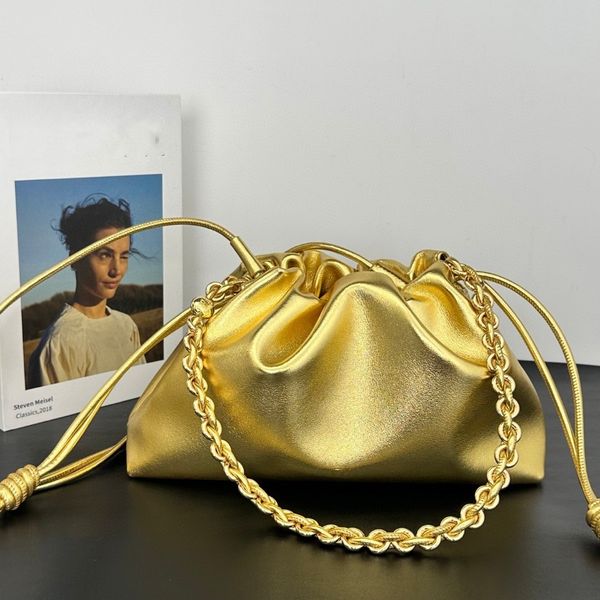 Shoulder Bags Designer Duo chain lucky bag drawstring pleated bag casual and versatile fashionable and simple