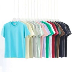 Clothing Manufacturer New Summer 240g 100% Cotton Solid Color Simple Short Sleeve Men's T-Shirt Men's and women's short-sleeved sportswear, couple's sportswear
