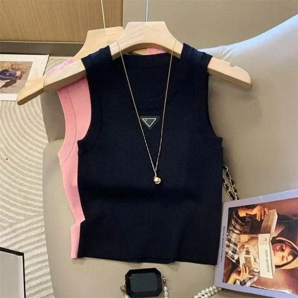 Designer Women's tank top Sweater Knitwear Quality Embroidered Bottom Sweater Women's Round Neck vests Wool Fabric Breathable and Comfortable BFG25031815