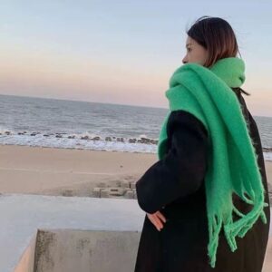 1-216 Winter Scarf – Thick Wool Neck Warmer in Solid Color