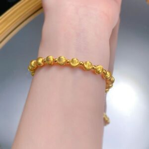 S925 Sterling Silver Laser Brushed Cat Eye 6mm Beaded Bracelet for Women Minimalist Luxury Adjustable Durable Oxidation-Resistant Daily Gift