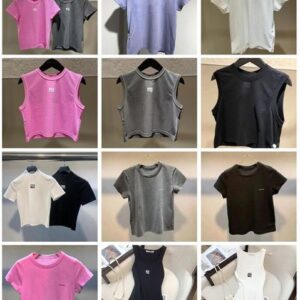 New Fashion Clothing Women T shirt Top Vest Dress Alex-ander -Wang Letter Washed T shirts du pe