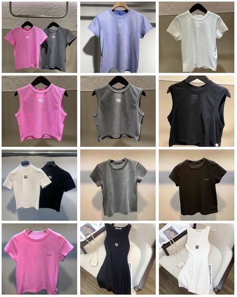 New Fashion Clothing Women T shirt Top Vest Dress Alex-ander -Wang Letter Washed T shirts du pe