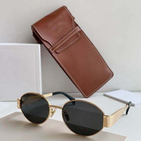 Sunglasses For Women Oval Frame Designer Sunglasses Women Metal Mirror Legs Green Lens Sunglasses Retro Small Round Frame Sexy Little Women Glasses With Box good