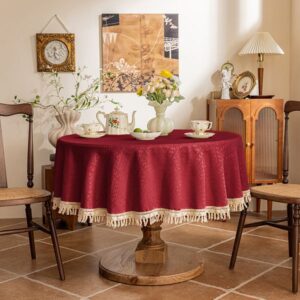 W286 Tablecloth cotton and linen jacquard tablecloth tassel tablecloth waterproof outdoor