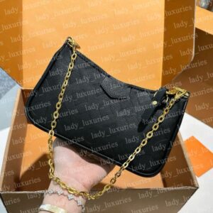 Designer Bag women's leather embossed crossbody bag old flower chain handbag letter striped luxury half moon bag handbag crossbody bag Hobo bag luxury wallet