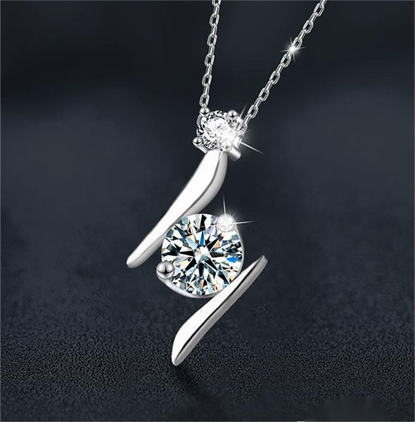 S925 Sterling Silver Moissanite Lightning Pendant Necklace for Women, Minimalist Clavicle Chain, Elegant Sparkle Jewelry Gift