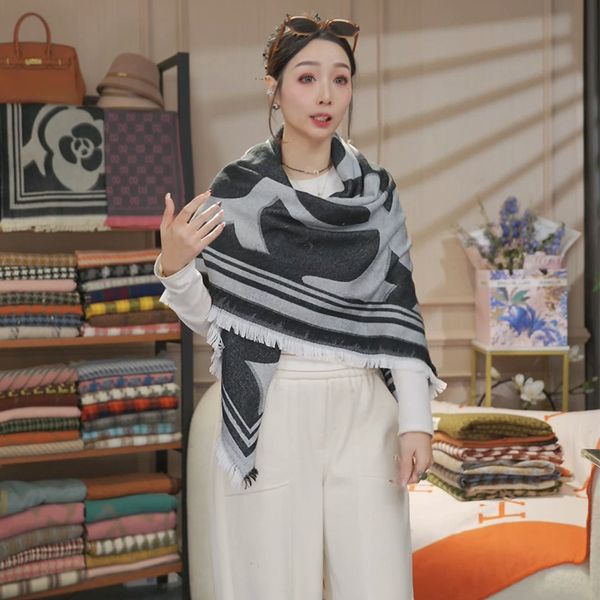 2025 Autumn-Winter Scarf Collection |130cm Five-leaf Clover / Camellia / Little Cat / Check Pattern / Gradient Style, Cloud-like Soft Skin, Durable and Stylish, Slimming Effect