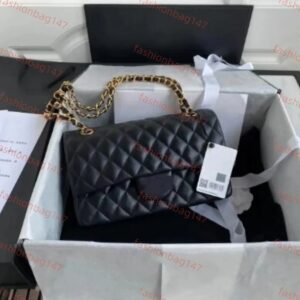 Designer bag luxury designer bag 2025 Top Tier Quality Fashion womens bags Leather chain Shoulder Bags Cowhide Lambskin Black Cross body Purse Quilted handbags 25CM