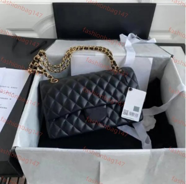 Designer bag luxury designer bag 2025 Top Tier Quality Fashion womens bags Leather chain Shoulder Bags Cowhide Lambskin Black Cross body Purse Quilted handbags 25CM
