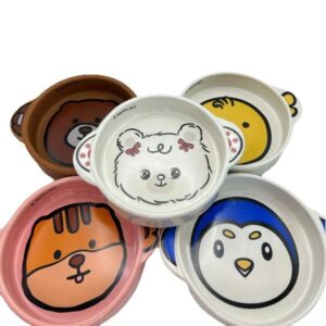 Animal cartoon cat food utensil dog pet water ceramic bowl
