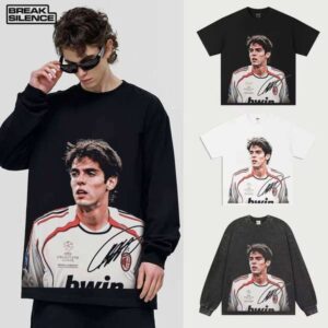 Kaka Football Star Street Heavy 280G Unisex TK Trendy Long Sleeve T-Shirt Cross-Cultural Casual Blank Design