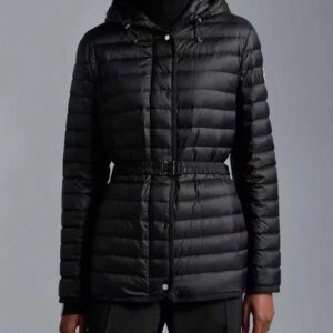 23AW Womens Down Coats Hooded Belt Slim Button Zipper Females Fashion Parkas Classcial Women Windbreaker
