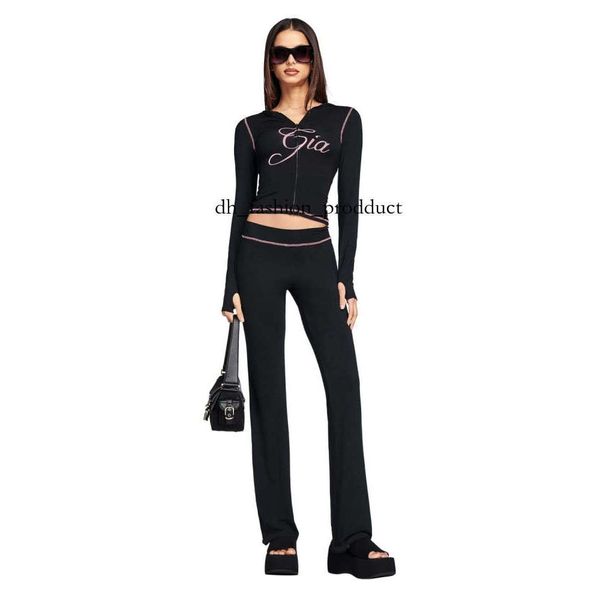 Women yoga tracksuit Iamgia Style 2 piece set bell bottoms high waisted tracksuit for women long sleeve top and low waisted micro social setting yh 5a1