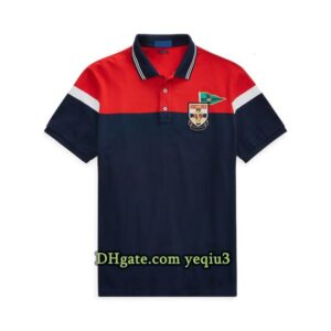 Men Fashion Lapel T Shirt Small Horse Designer Tee Embroidered Style Short Sleeve Solid Classic Casual Street Look