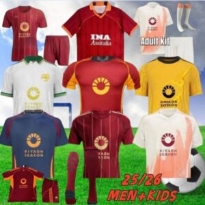 25 26 men kids soccer jersey football shirt 24 25 26 ROMA ABRAHAM PAREDES DYBALA MANCINI E. LE FEE ZALEWSKI EL SHAARAWY ROME