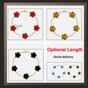 Designer bracelet Clover bracelet Designer jewelry Charm chain for women and men Mother of pearl White black High quality moissanite