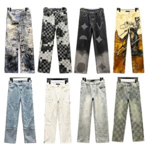 Jeans Designer Letter Trousers Luxury Fashion Long Pants Pipped Jeans Distressed Trousers Classic Loose Womens Mens Elasticity Button Zipper