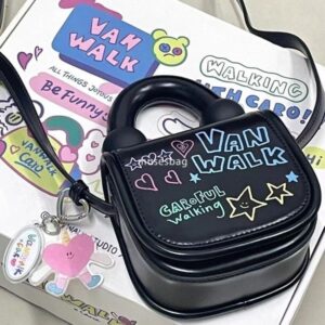 Unique design, super cute and stylish cartoon graffiti bag spring and summer new Korean version for commuting students crossbody bag tote bag