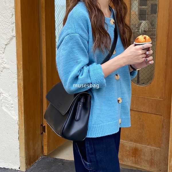 Rich Deep Brown Korean Instagram New Autumn/Winter Flip Bag Style Commuting PU Bag Women's One Shoulder Crossbody Bag Trendy