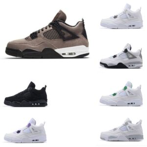 Jumpman 4 4s OG Mens Basketball Shoes Military Black University Blue Canvas Sail Oreo Red Thunder White Cement Black Cat Bred Sports Women 40-46