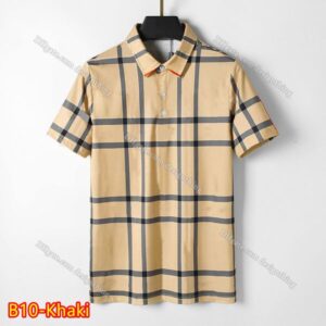 Classic Mens T Shirt Designer Cotton Plaid Stripe Tee Floral Embroidery Soft Breathable Asian Fit