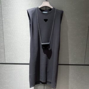 Design womens polo dress luxury logo loose sleeveless lapel dress Strap waist minimalist lady elegant