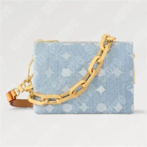 Sky Blue Denim Handbag Cross Body Bags Designer Coussin Bb Jeans Shoulder Bag Women Fashion Luxury Crossbody Bag Coussins Chains Handbags 247134BF