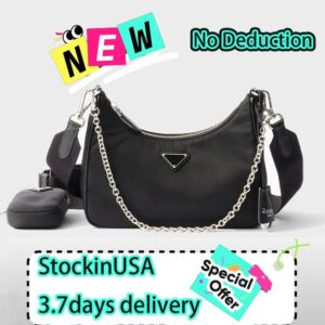 USA Warehouse Designer Bag LuxurysS houlder Bags Women Underarm Crescent Bag 2000 Hobo & 2005 Handbag Crossbody Purses Chain Canvas Fashion Wallet Bag