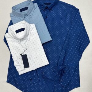 Men Long Sleeve Shirt British Style Classic Small Check Pattern Business Casual Shirt Comfortable Fit Designer Shirt for Spring Autumn Gentlemen Wear