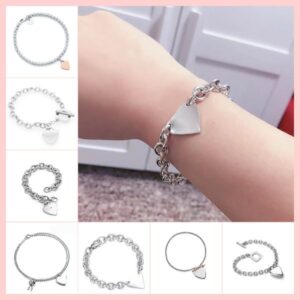 designer bracelet jewlery designer for women sterling silver jewelry 925 charm bracelet Stainless Steel Fashion Key heart bracelet luxury braclets gift nature