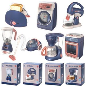 Childrens Kitchen Small Appliances Play Home Toys Simulation Electric Bread Maker Oven Blender Juice Machine Set