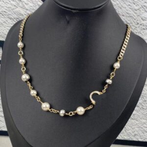 Designer Necklace Womens Pendant Necklaces Luxury 18K Gold Plated Crysatl Pearl Necklace Wedding Party Jewelry Accessories