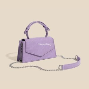 New Fashion Shoulder Bag with Crocodile Pattern Purple Animal Pattern Handbag Mini City Leisure Crossbody Bag