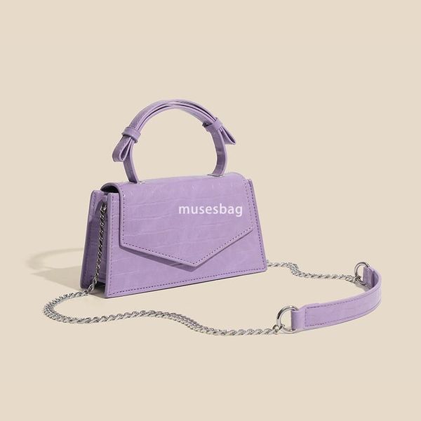 New Fashion Shoulder Bag with Crocodile Pattern Purple Animal Pattern Handbag Mini City Leisure Crossbody Bag