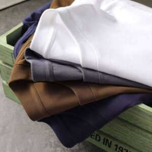 Solid Color 260g 100% Cotton Summer New Short Sleeve Casual Loose T-Shirt Wholesale