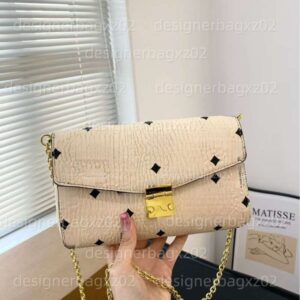 Mcmpurse Chain Mcmbackpack Bags Designer Women New Bag Printed Shoulder Bags Large Fashion Crossbody Lock Commuter Envelope Classic Womens Trendy Kurt Gegier