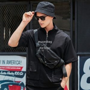 Fashion brand crossbody bag men's summer ins day small backpack student sports waist pack women's casual shoulder chest bag