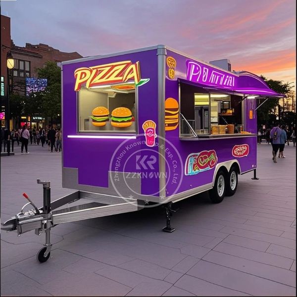 Stainless Steel Customization Food Trailer Factory Built Mobile Bar Kitchen Boba Tea Shop Towing Style Food Truck for Sale