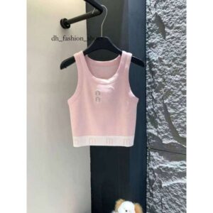 miuly Womens Blouses Shirts Designer t Shirt Women Cropped Top t Tank Anagram Regular Cotton Jersey Camis Female Tees Embroidery Knitwear for Sport Yoga Top ee0