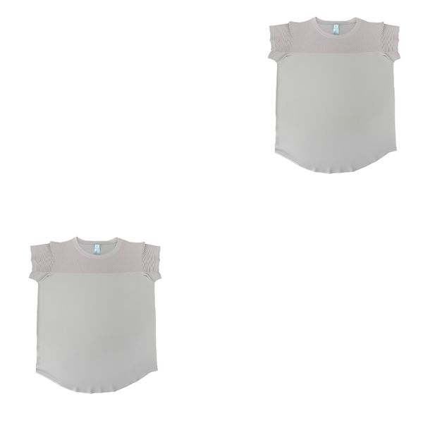 gentle light pink tone womens mesh short sleeved sports top eyecatching for casual sports and home use