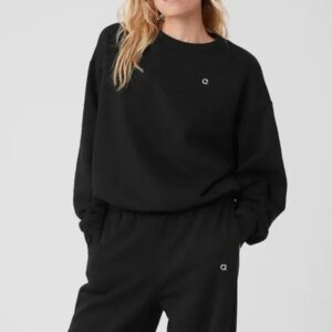 Yoga set Sweatshirt Loose Long sleeved Round Neck Top Gym Sweatwear Unisex Casual Sweat Tops Womens Sportswear workout sets