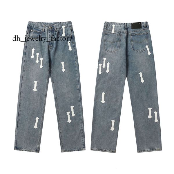 Chrome Jeans 25 Jeans New Men's Women's Jeans Designer Make Old Washed Straight Trousers Letter Prints Long Style High Quality Luxury Jeans Motorcycle Cross 563